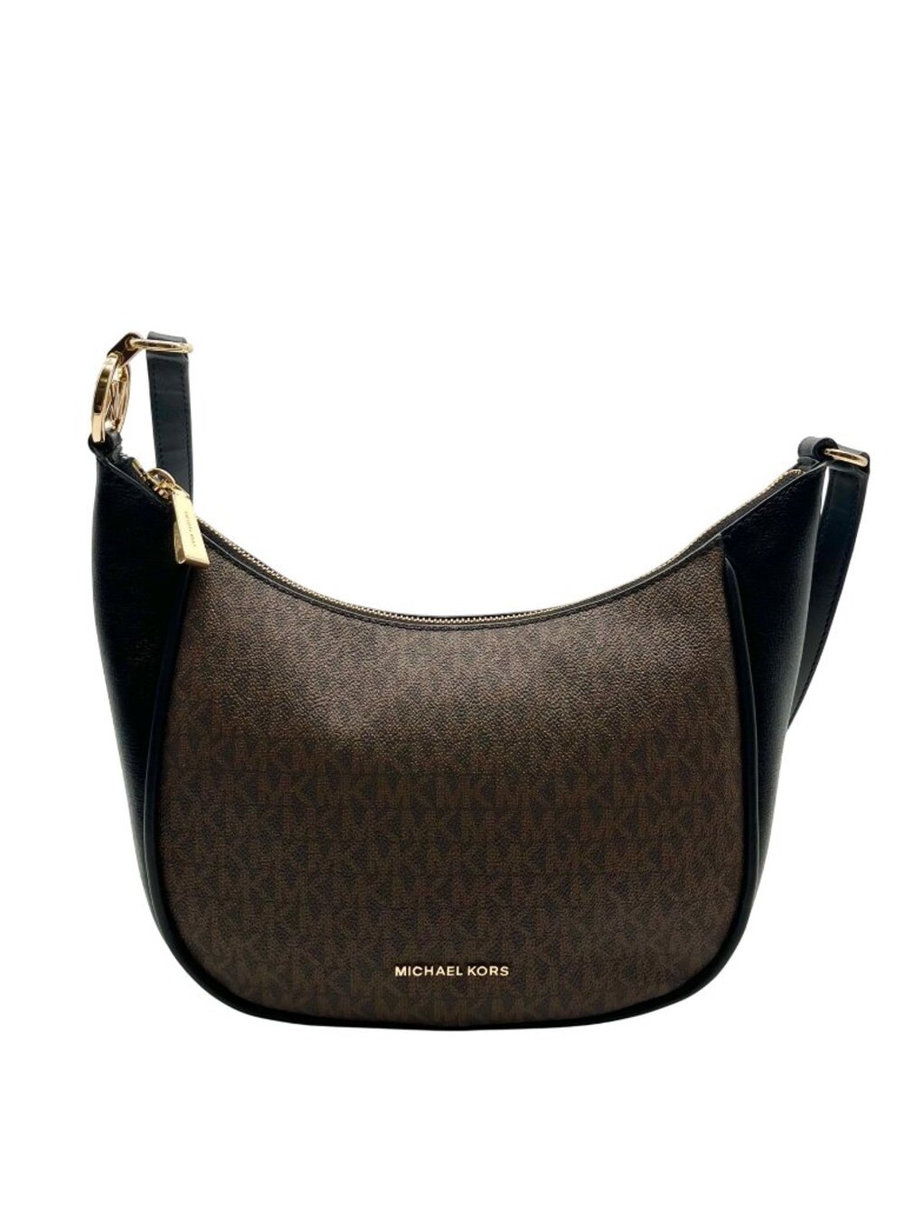 Michael Kors Brown & Black Monogram Cheryl Medium Crossbody